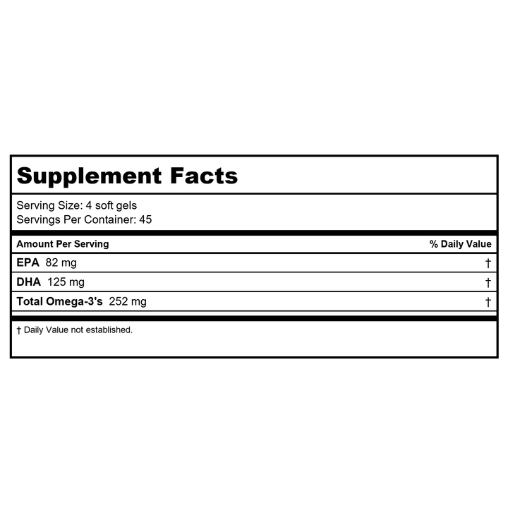 Nordic Naturals DHA Junior 180sgs - Supplement Facts panel