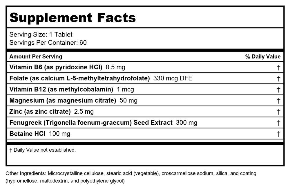 Metagenics HerSynergy 60 Tablets - - Supplement Facts panel