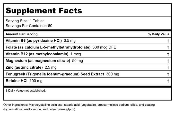 Metagenics HerSynergy 60 Tablets - - Supplement Facts panel