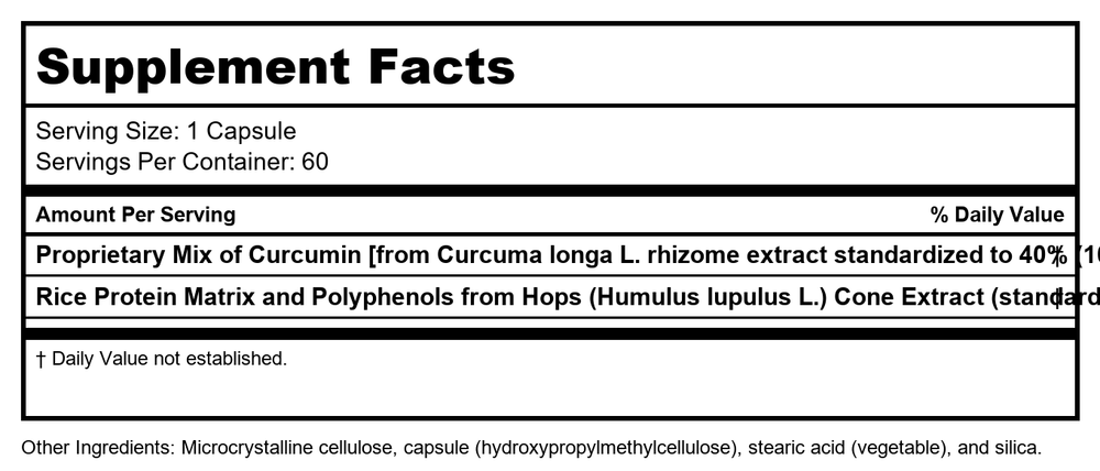 Metagenics Inflavonoid Intensive Care - 120 Capsules - - Supplement Facts panel