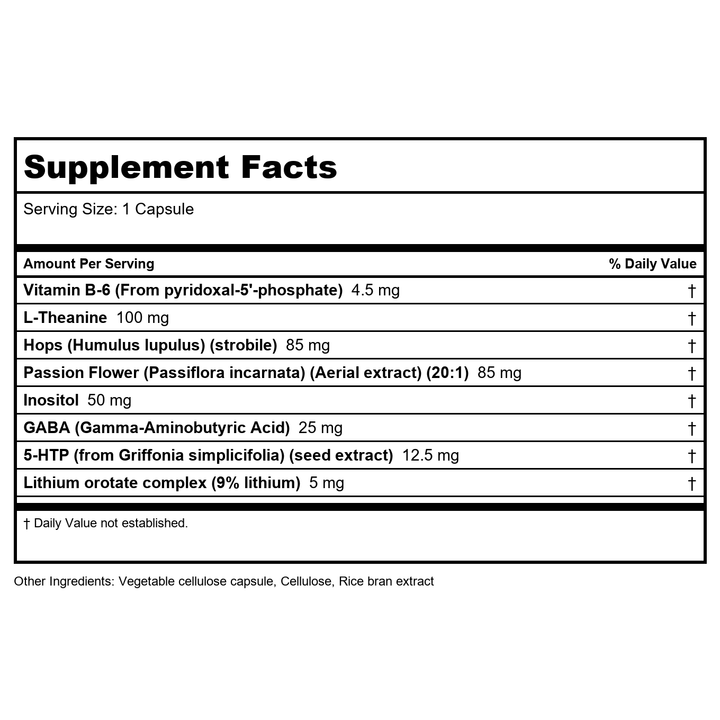 Nutra BioGenesis Stress Factors 60 Capsules    PN 10268 - Supplement Facts panel