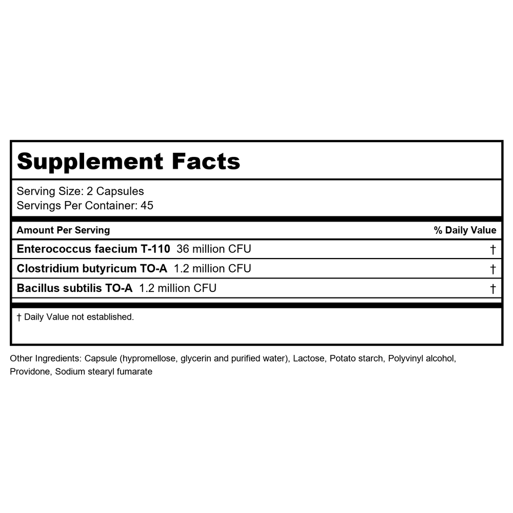 AOR Probiotic 3 90 Capsules - Supplement Facts panel