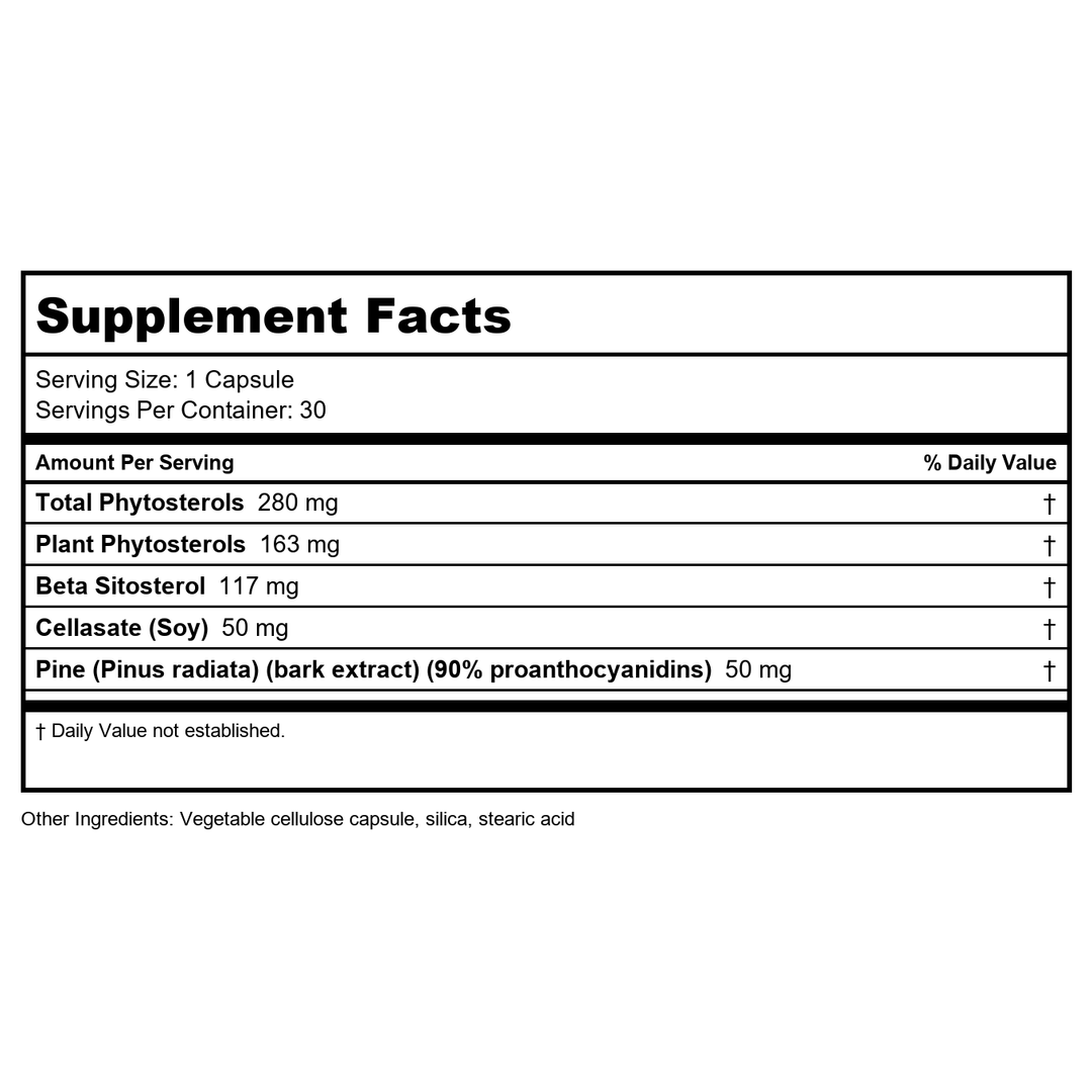 Nutra BioGenesis Sterol 117 30 Capsules - Supplement Facts panel