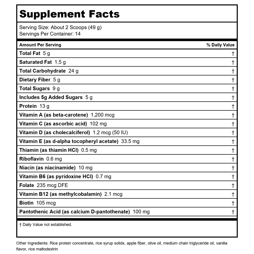 Metagenics GI Sustain 840 grams  - - Supplement Facts panel