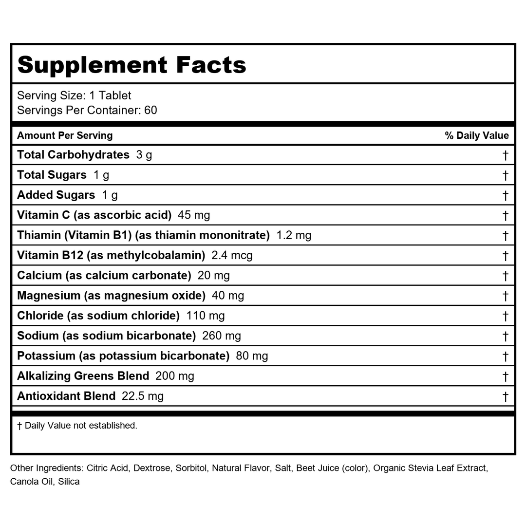 Amazing Grass Green Superfood Hydrate Strawberry Lemonade 10 Tablets - 3 Pack - Supplement Facts panel