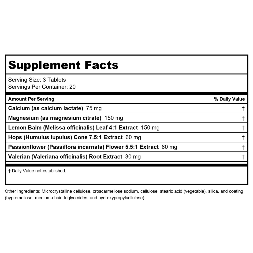 Metagenics MyoCalm Plus 60 Tablets - Supplement Facts panel