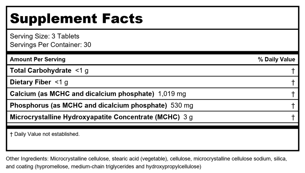 Metagenics Bone Builder Extra Strength 90 Tablets - B01KMP0T5S - Supplement Facts panel