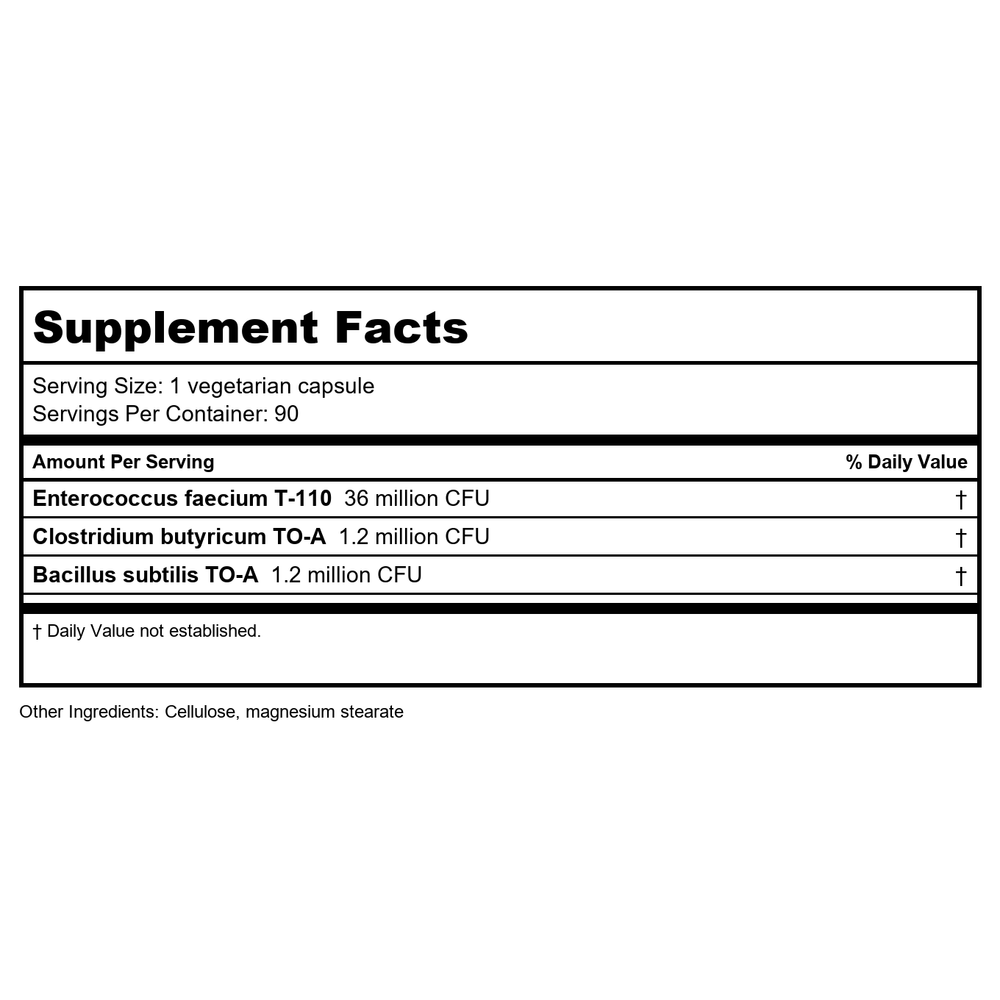 AOR Probiotic 3 90 Capsules - 3 Bottles - Supplement Facts panel