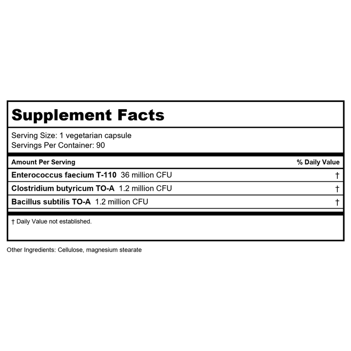 AOR Probiotic 3 90 Capsules - 3 Bottles - Supplement Facts panel
