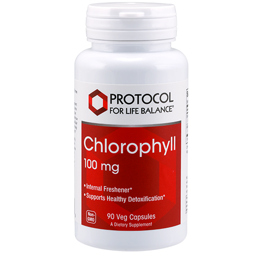 Protocol for Life Balance Chlorophyll 100 mg 90 Vcaps - P2645 - Walmart Only - Supplement Facts panel