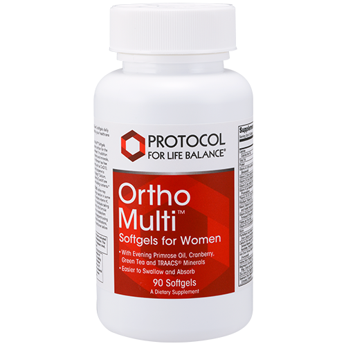 Protocol for Life Balance Ortho Multi 90 Softgels For Women - P3802 - Supplement Facts panel