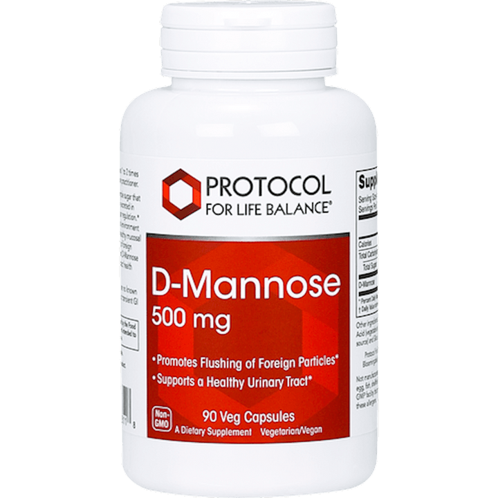 Protocol for Life Balance D-Mannose 500mg - 90Vcaps - Supplement Facts panel