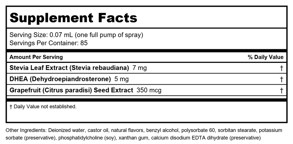 Metagenics BioSom 2oz - 3 Pack - Supplement Facts panel