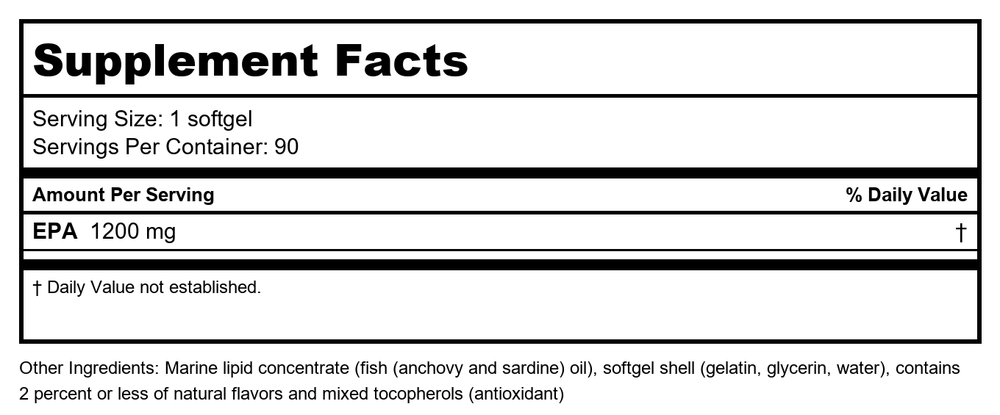 Metagenics Omegagenics EPA 1200 90 Softgels - B087YJ7WHN - Supplement Facts panel