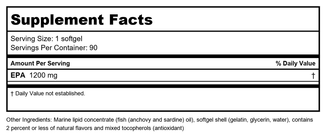 Metagenics Omegagenics EPA 1200 90 Softgels - B087YJ7WHN - Supplement Facts panel