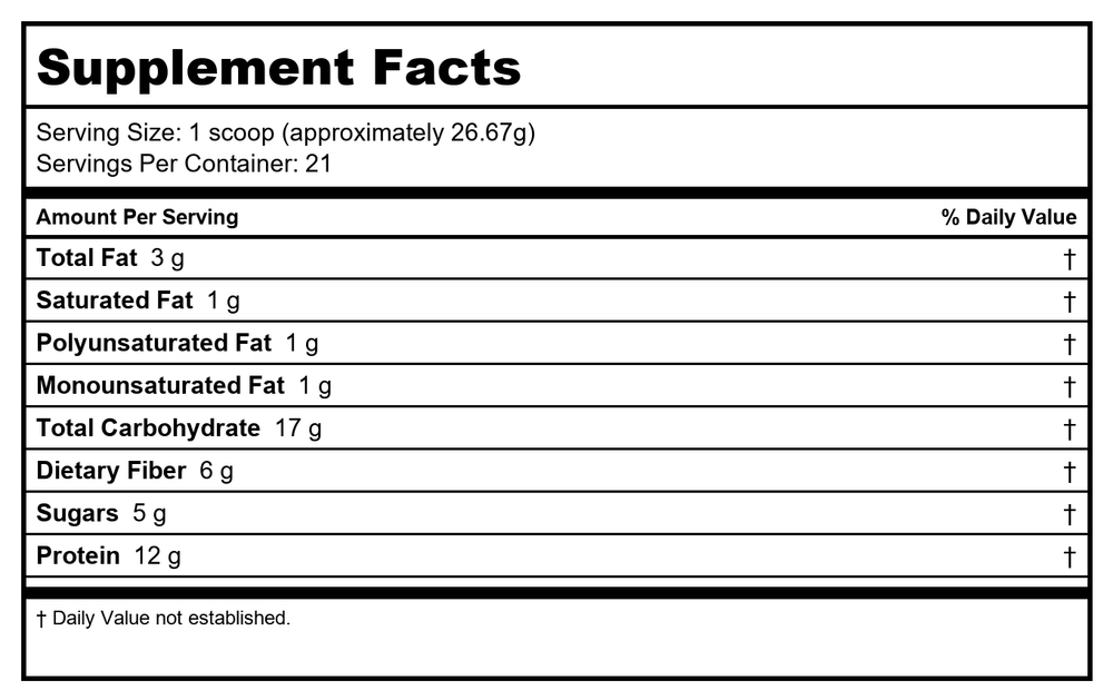 Metagenics UltraClear RENEW Vanilla 21 Servings - Supplement Facts panel