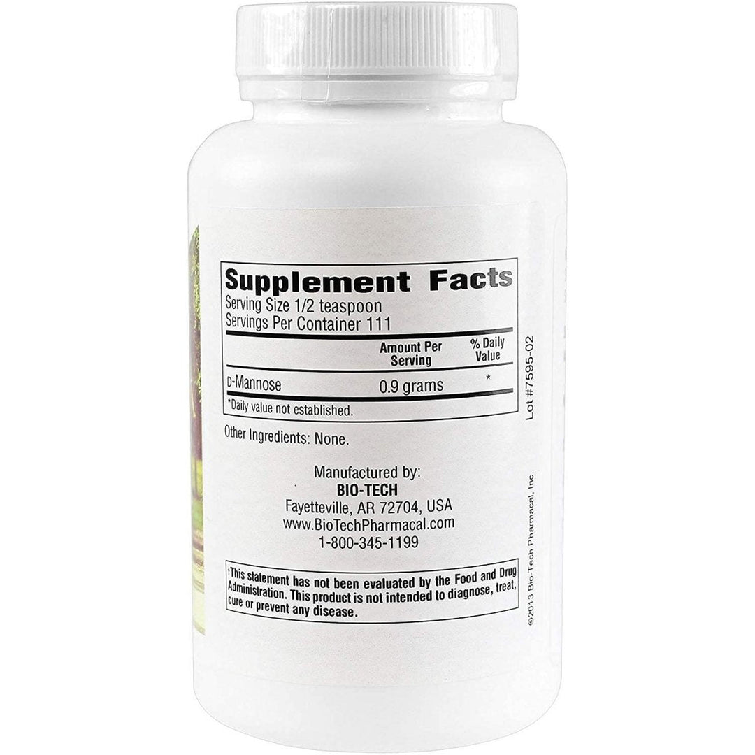 BioTech D-Mannose 100g powder - Supplement Facts panel