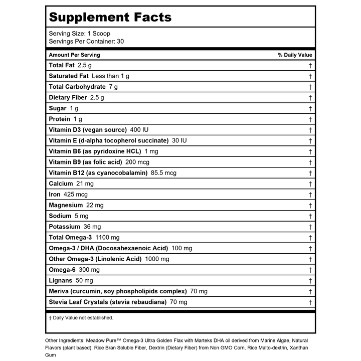 Biopharma Scientific Nanomega3 Pineapple Orange 12.7 Oz - Supplement Facts panel