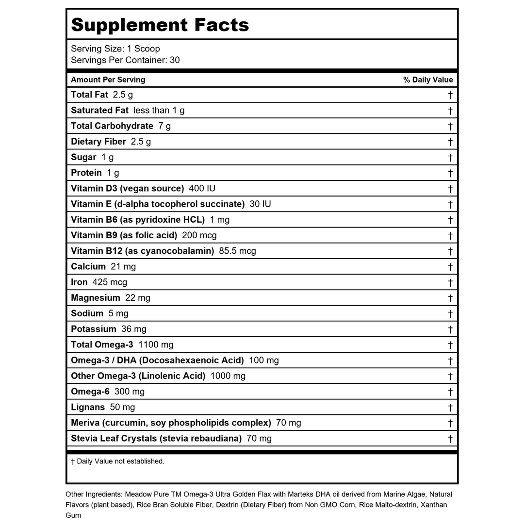 Biopharma Scientific Nanomega3 Pineapple Orange 12.7 Oz - Supplement Facts panel