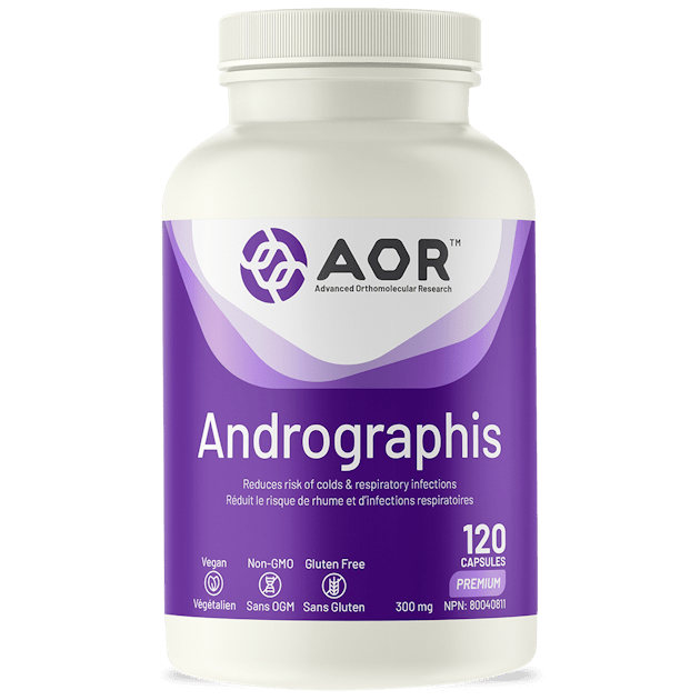 AOR Andrographis 120 Capsules - Supplement Facts panel