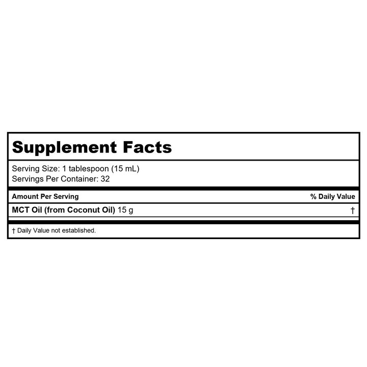 Protocol For Life Balance Pure MCT Oil 16 Oz - P2197 - sell the 2 organic 16 oz - 707359122352 - B00A6AXPD8 - Supplement Facts panel