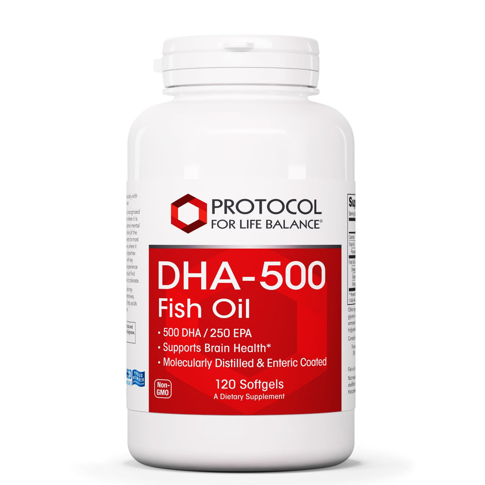 Protocol For Life Balance DHA-500 EPA 250 120 Softgels - P1612 - Supplement Facts panel