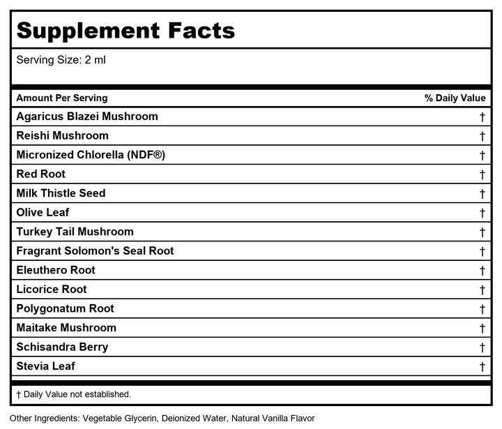 BioRay Kids NDF Calm 4oz - Supplement Facts panel