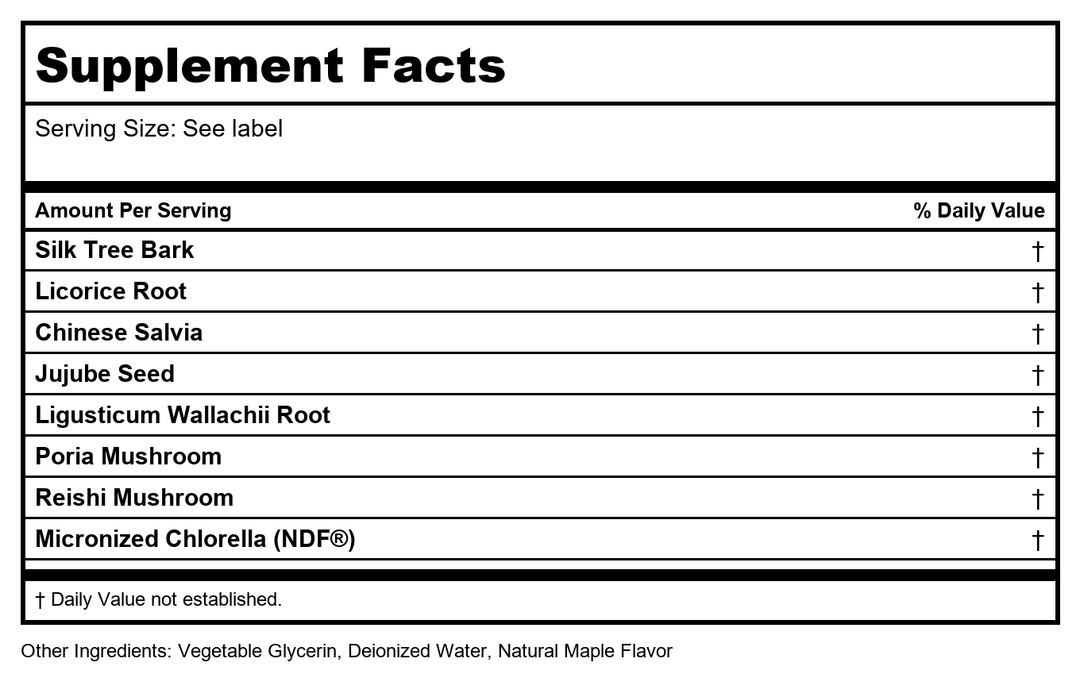 BioRay Get Sleepy 2oz - Supplement Facts panel