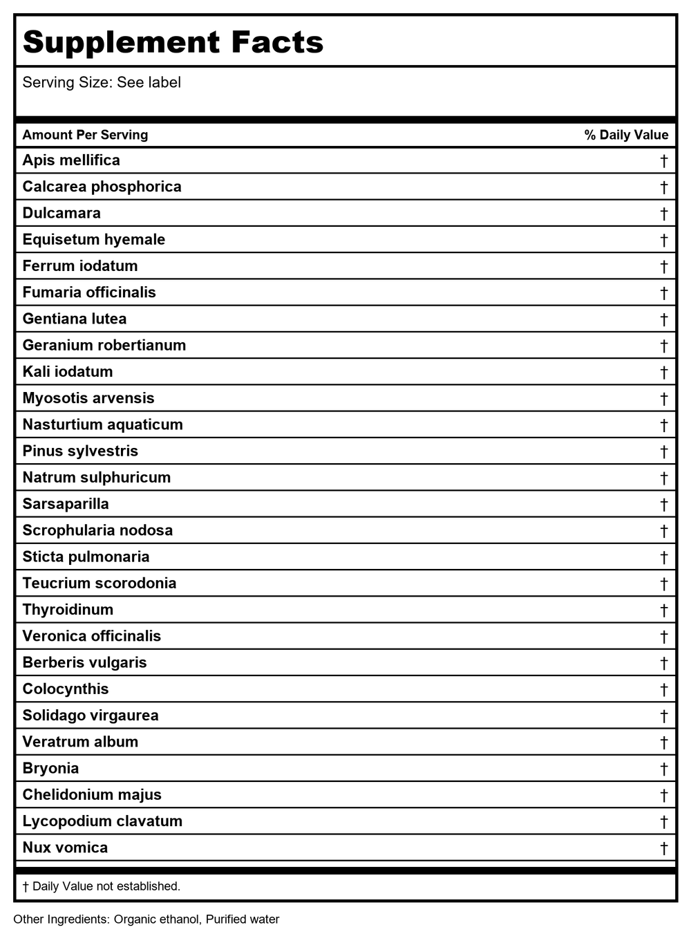 MediNatura BodyAnew Cleanse Oral Drops 150mL - Supplement Facts panel