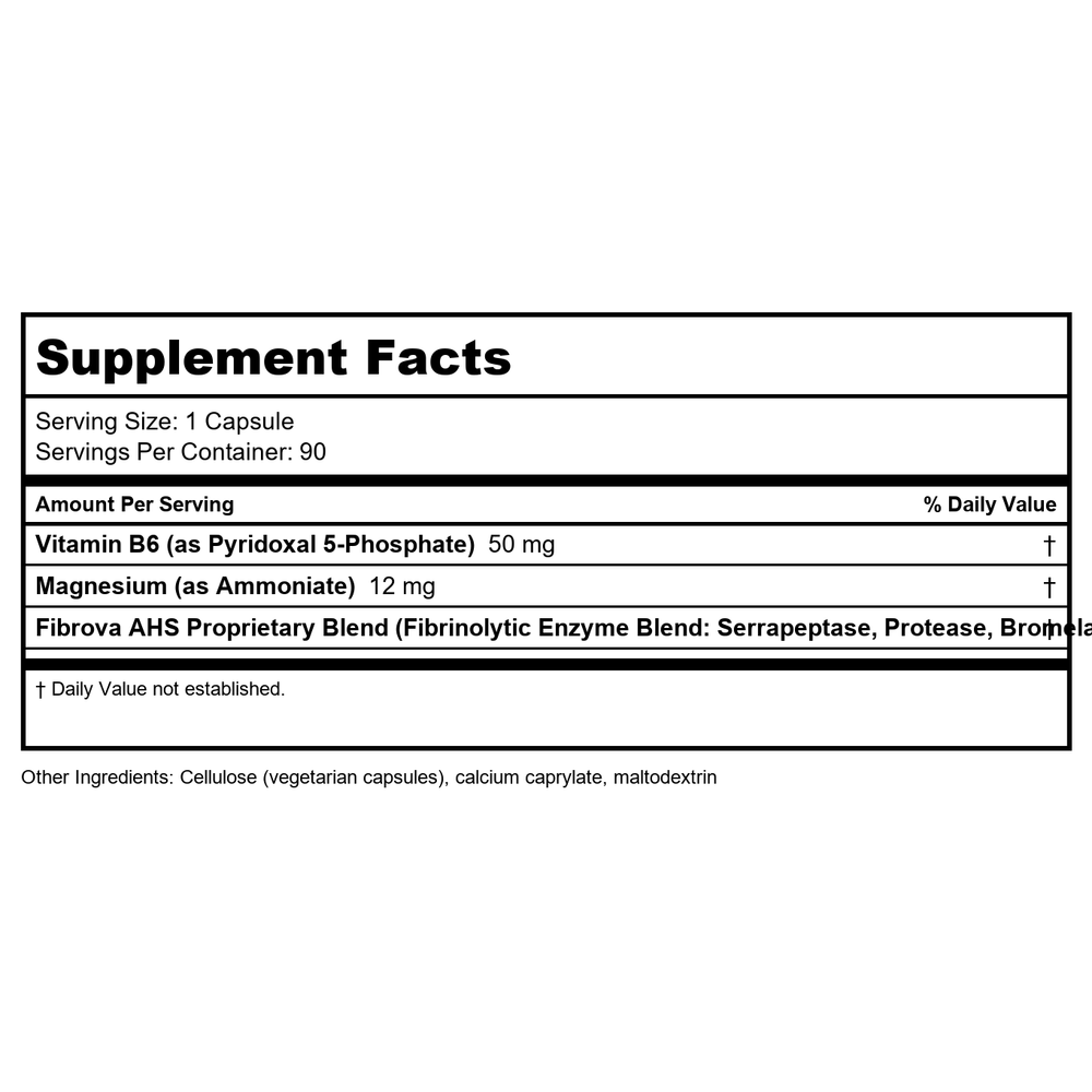 Arthur Andrew Medical FibroVera AHS 90 Capsules - Supplement Facts panel