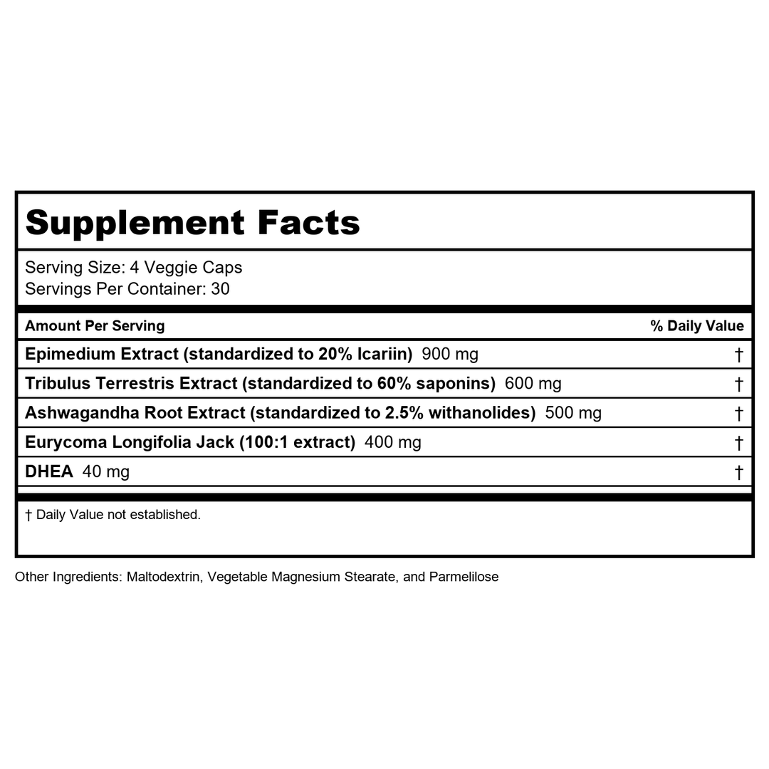 Biospec Nutritionals Andro-XY Plus 120 Vcaps - B0196VMKOC - Supplement Facts panel