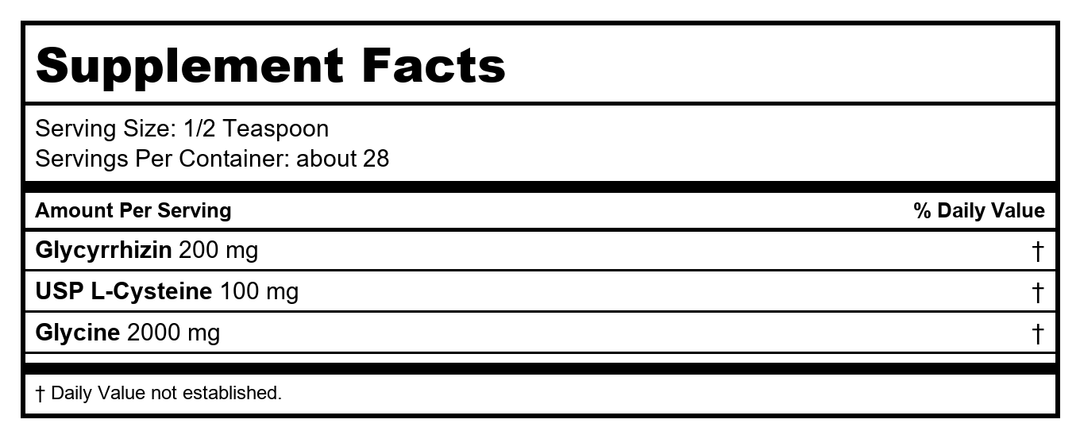 Bezwecken HepaGlycyrrhizic 4oz - Supplement Facts panel