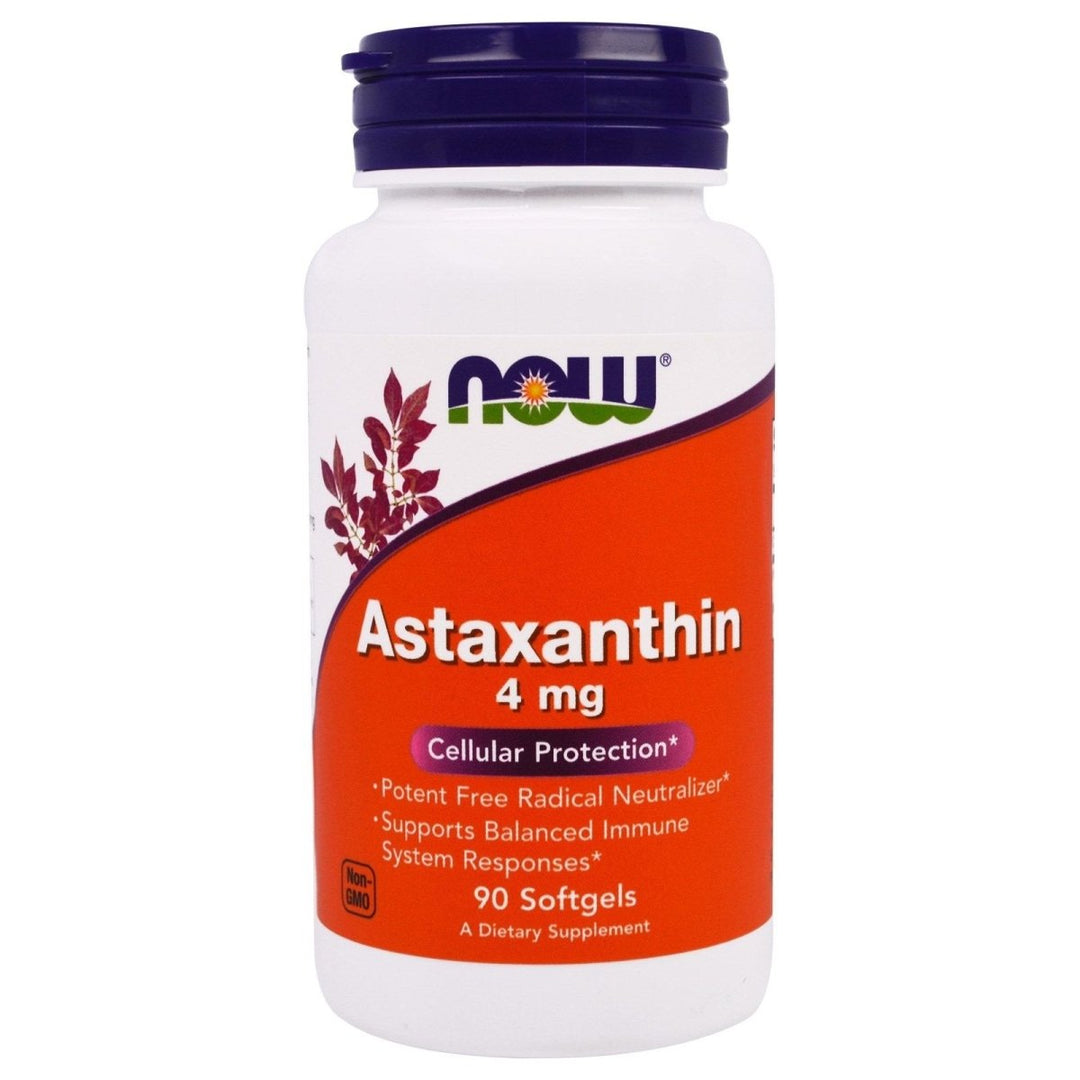 Now Foods Astaxanthin 4 mg 90 Softgels - 2305 - Supplement Facts panel