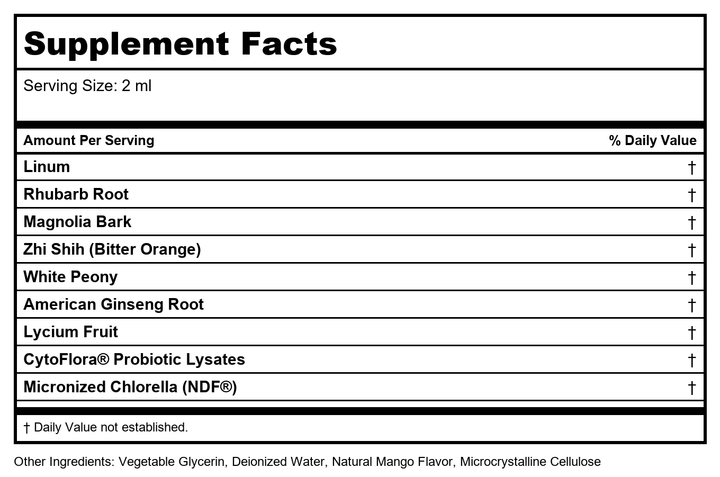 BioRay Kids NDF Pooper 2oz - 2 Pack - Supplement Facts panel