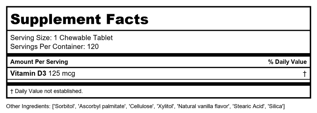 Protocol For Life Balance MK-7 Vitamin K2 300 mcg 60 Tablets - P0994 - Supplement Facts panel