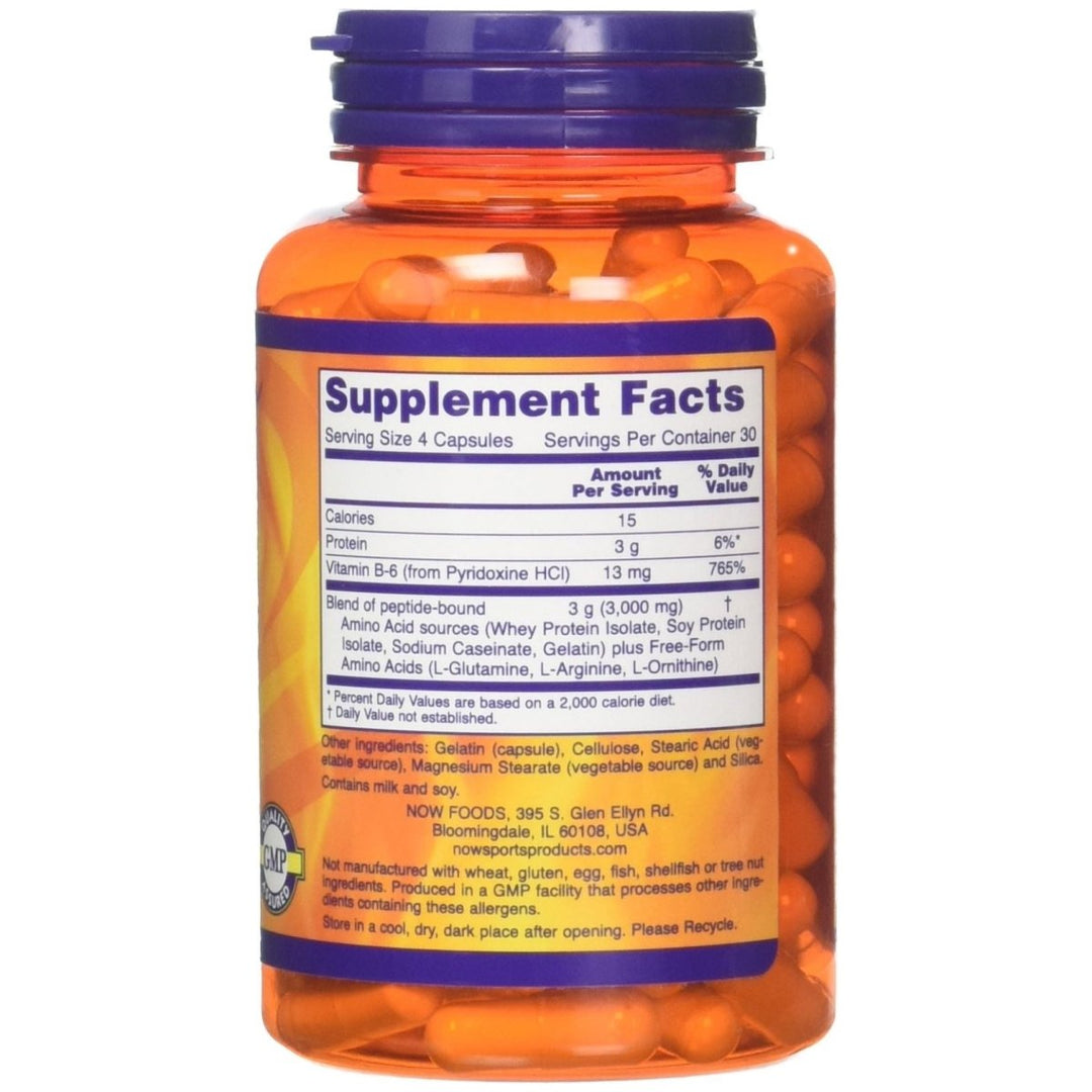 Now Sports Amino Complete 120 Vcaps - 0011 - Supplement Facts panel