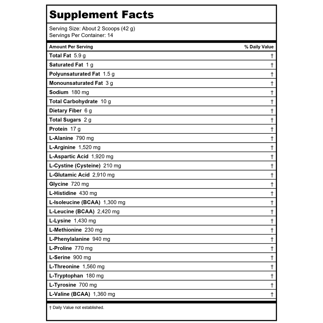 Metagenics UltraMeal Advanced Protein Dutch Chocolate 14 Servings 588g - Walmart Only - Supplement Facts panel