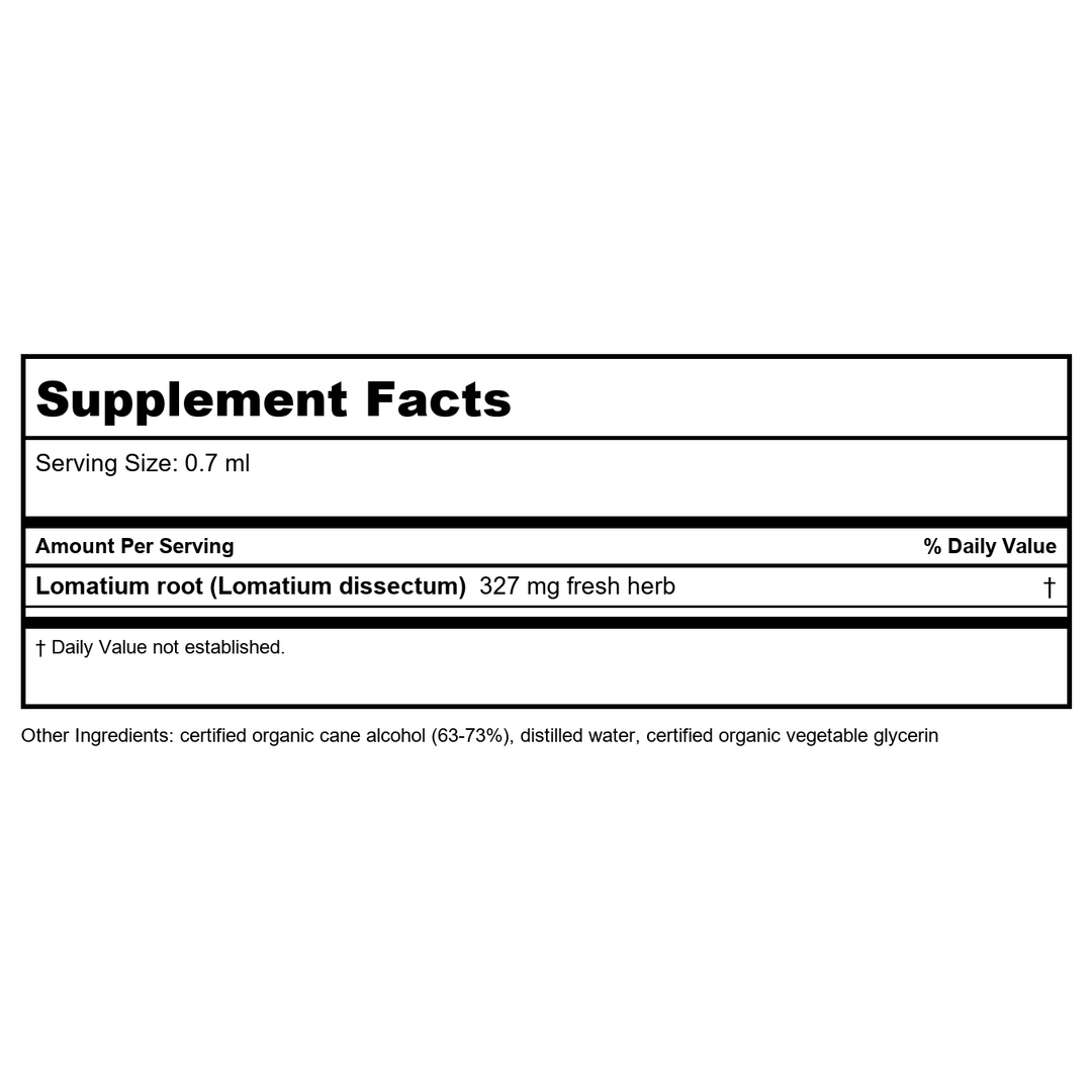 Herb Pharm Virattack 1oz - Supplement Facts panel