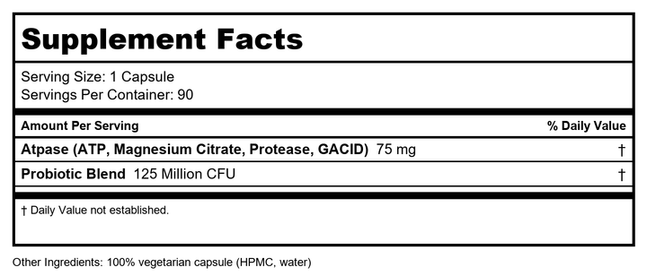 Enzyme Science Candida pro Control 84 Capsules - - Supplement Facts panel