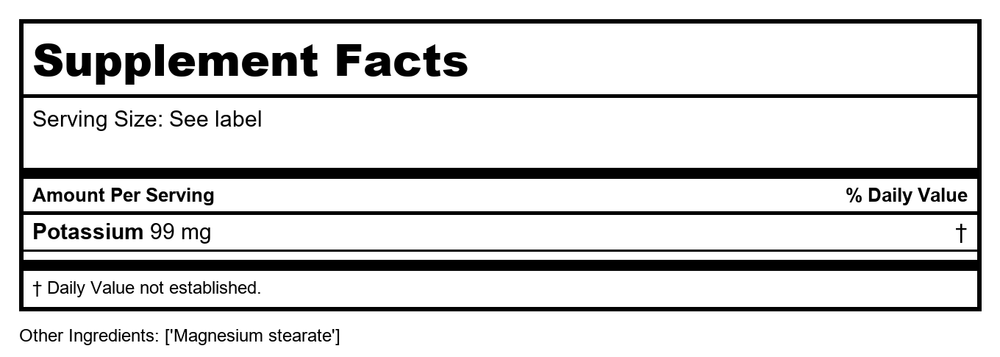 Cardiovascular Research Liposomal Magnesium ATP 60 Tablets - Supplement Facts panel