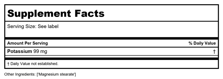 Cardiovascular Research Liposomal Magnesium ATP 60 Tablets - Supplement Facts panel