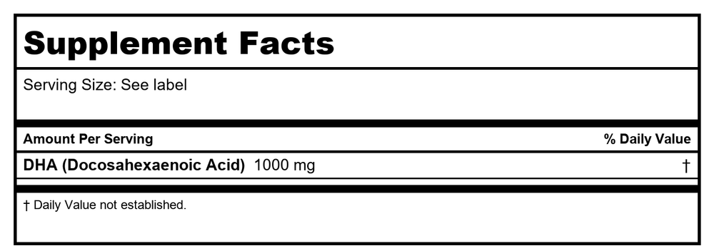 Protocol For Life Balance DHA-1000 Extra Strength 90 Softgels - P1614 - Supplement Facts panel