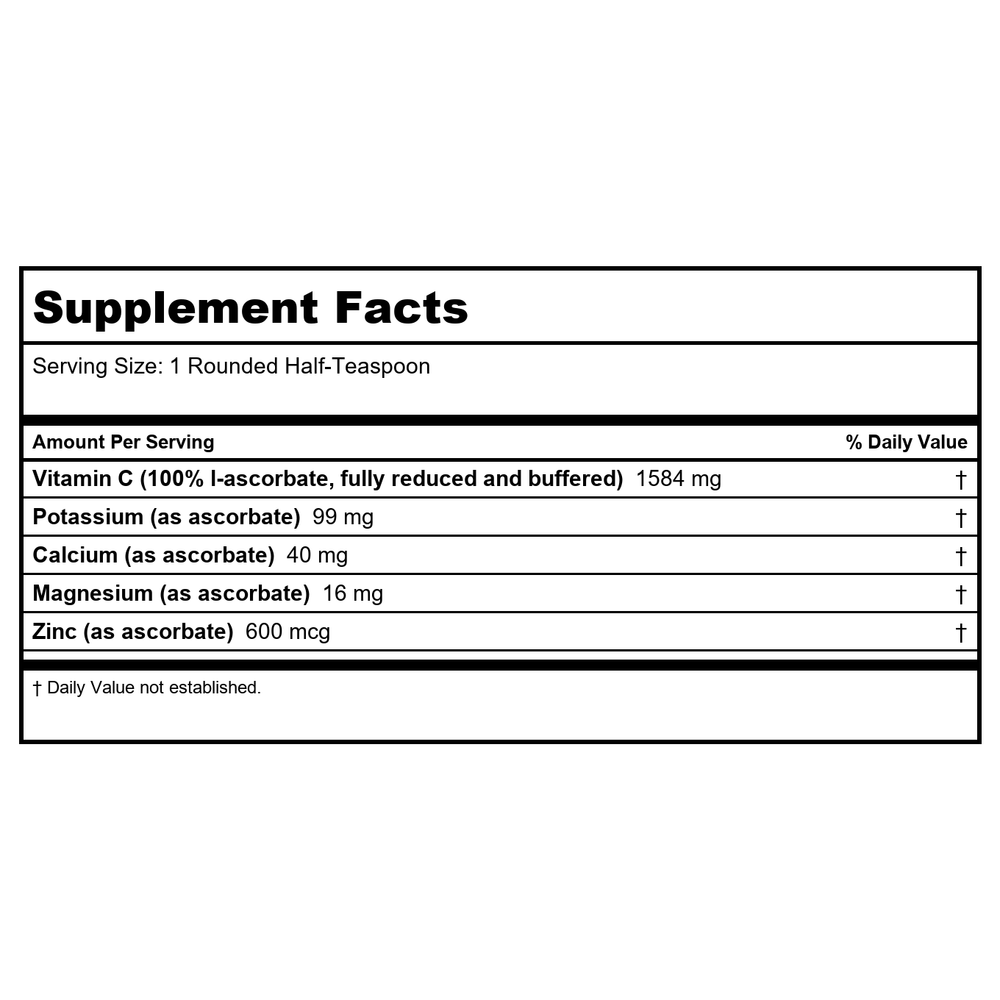 Perque Potent C Guard Powder 8 Ounce - Supplement Facts panel