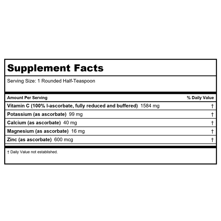 Perque Potent C Guard Powder 8 Ounce - Supplement Facts panel