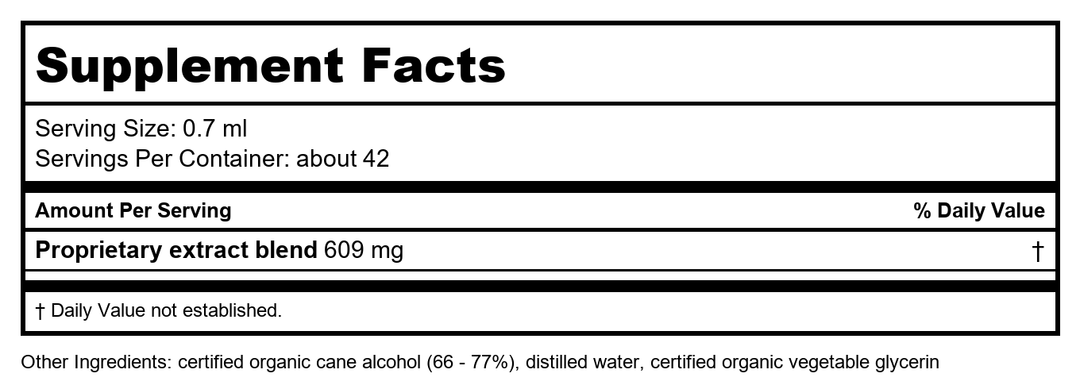 Herb Pharm Tea Tree Oil 1oz - Supplement Facts panel
