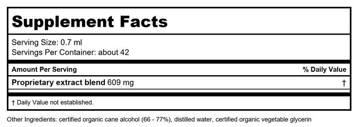 Herb Pharm Tea Tree Oil 1oz - Supplement Facts panel