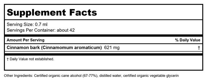 Herb Pharm Gastro Calm 1oz - Supplement Facts panel