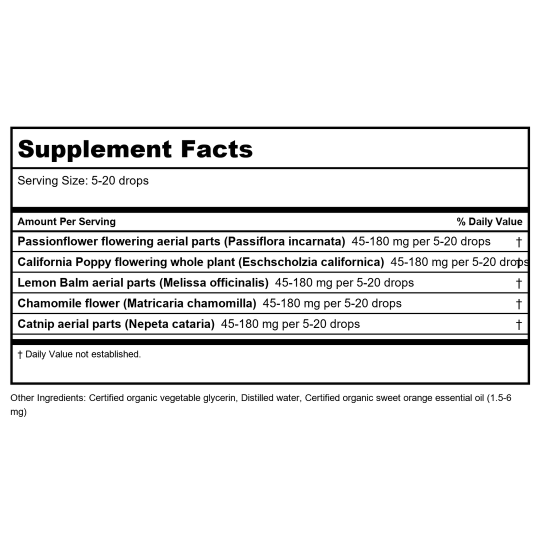 Herb Pharm Kids Fast Asleep 1oz - Supplement Facts panel