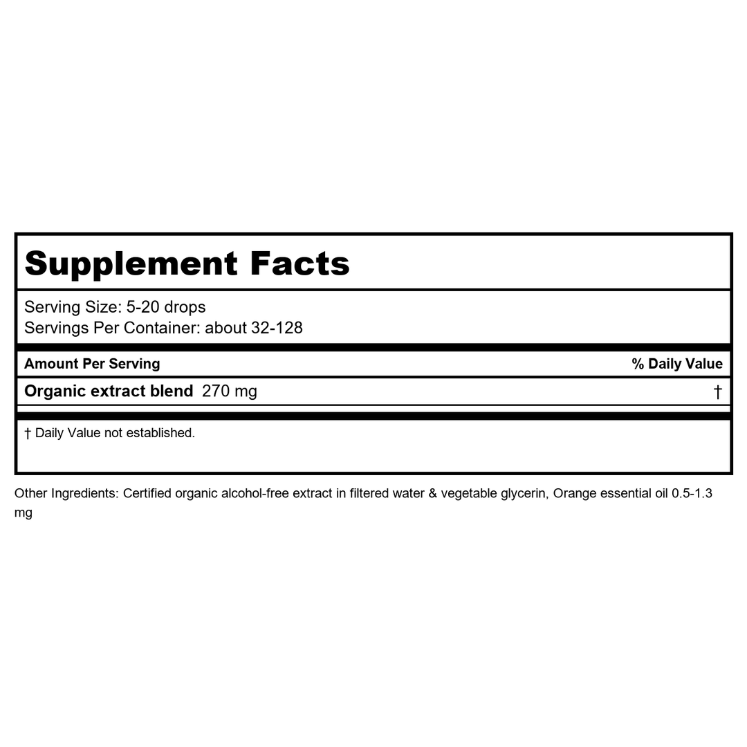 Herb Pharm Kids Captain Concentrate 1oz - Supplement Facts panel