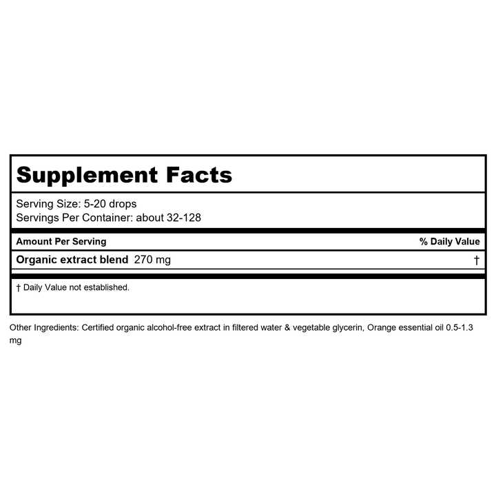 Herb Pharm Kids Captain Concentrate 1oz - Supplement Facts panel